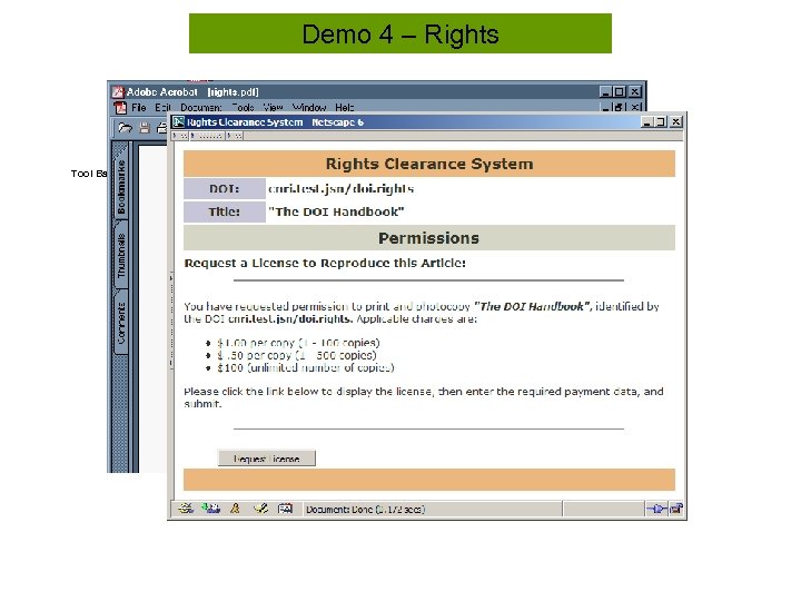 Demo 4 – Rights Tool Bar 