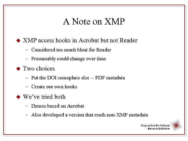 A Note on XMP u XMP access hooks in Acrobat but not Reader –