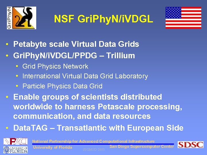 NSF Gri. Phy. N/i. VDGL • Petabyte scale Virtual Data Grids • Gri. Phy.