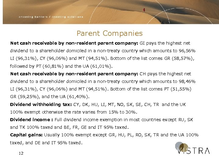 Parent Companies Net cash receivable by non-resident parent company: GI pays the highest net