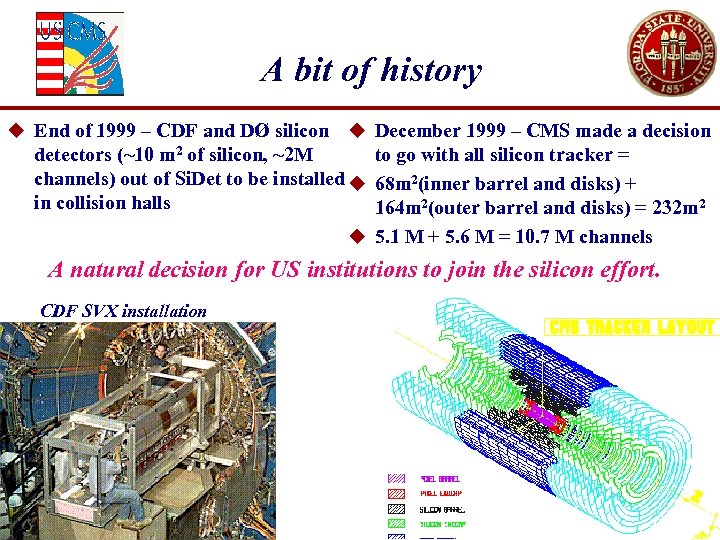 A bit of history u End of 1999 – CDF and DØ silicon u