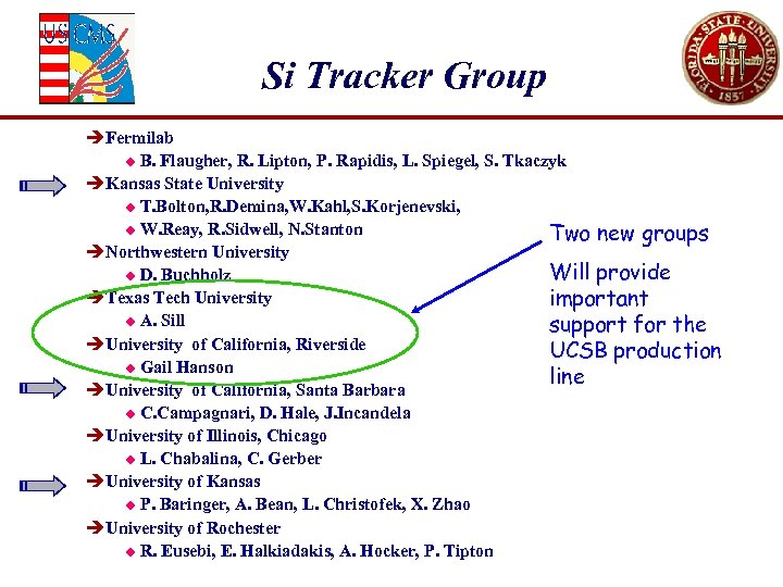 Si Tracker Group èFermilab u B. Flaugher, R. Lipton, P. Rapidis, L. Spiegel, S.