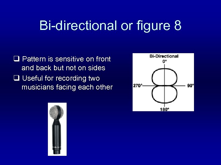 Bi-directional or figure 8 q Pattern is sensitive on front and back but not