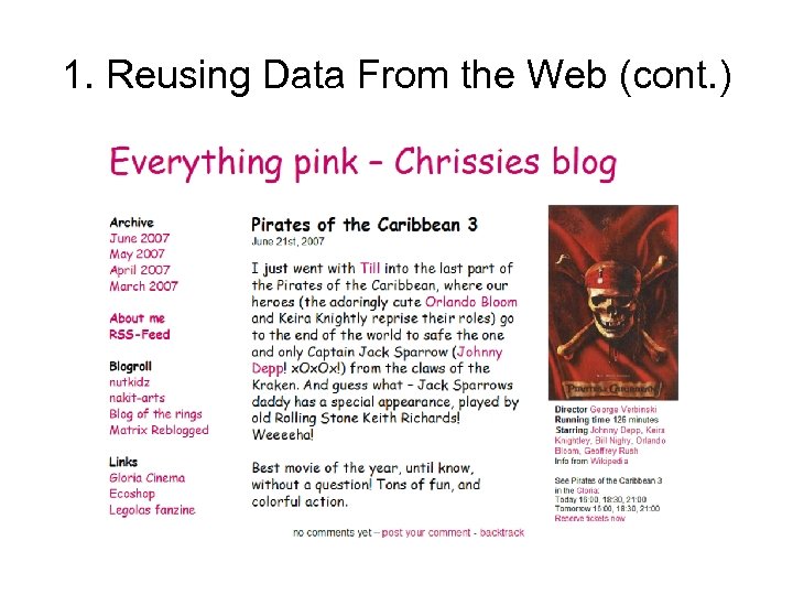 1. Reusing Data From the Web (cont. ) 