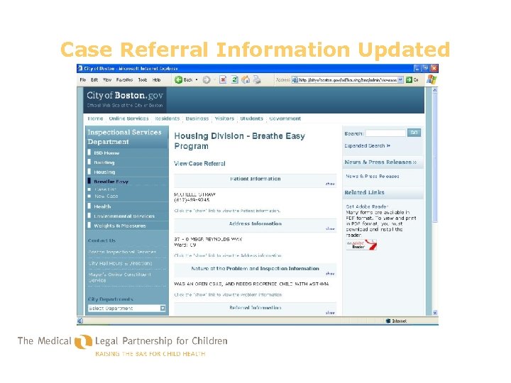 Case Referral Information Updated 