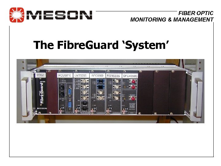 FIBER OPTIC MONITORING & MANAGEMENT The Fibre. Guard ‘System’ 