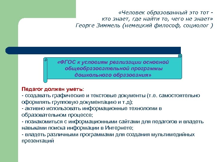  «Человек образованный это тот кто знает, где найти то, чего не знает» Георге