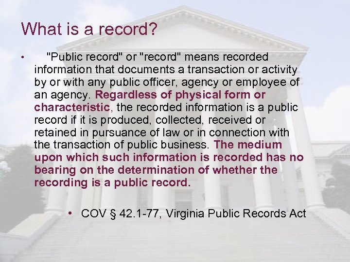 What is a record? • 