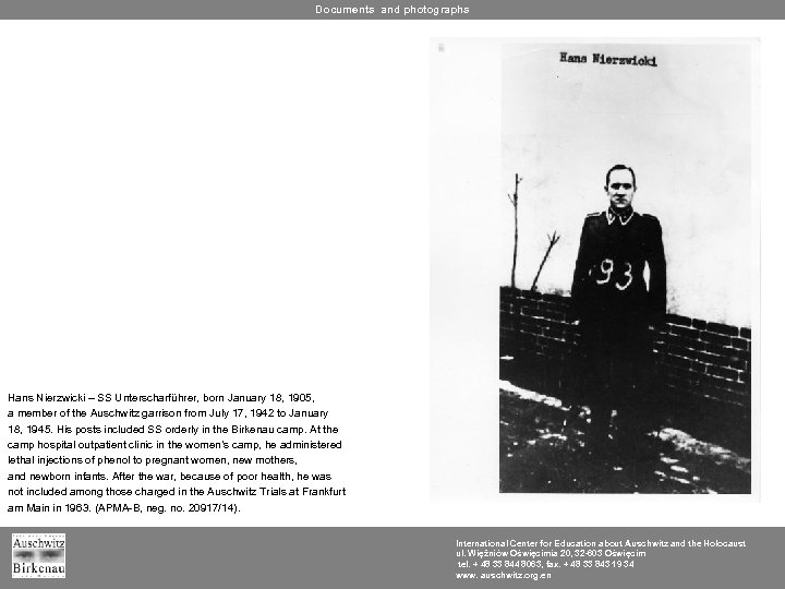 Documents and photographs Hans Nierzwicki – SS Unterscharführer, born January 18, 1905, a member