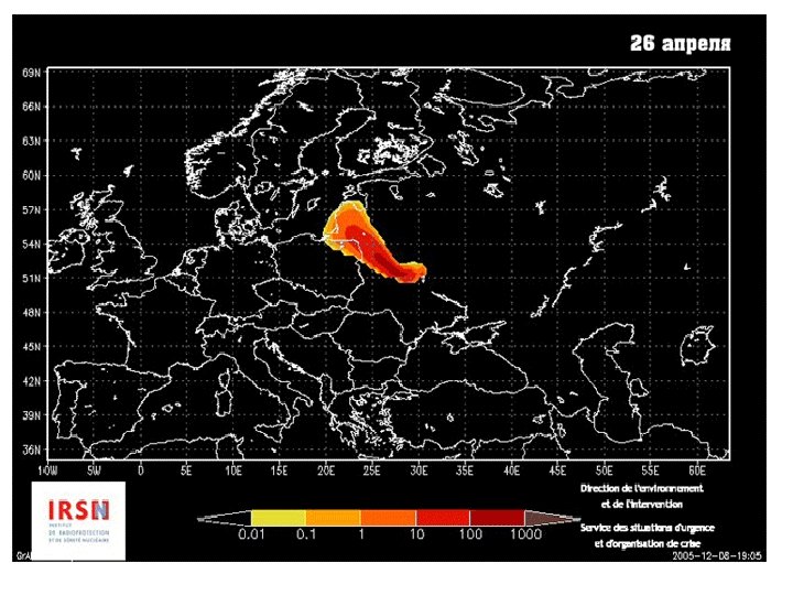 Карта взрыва чернобыльской аэс