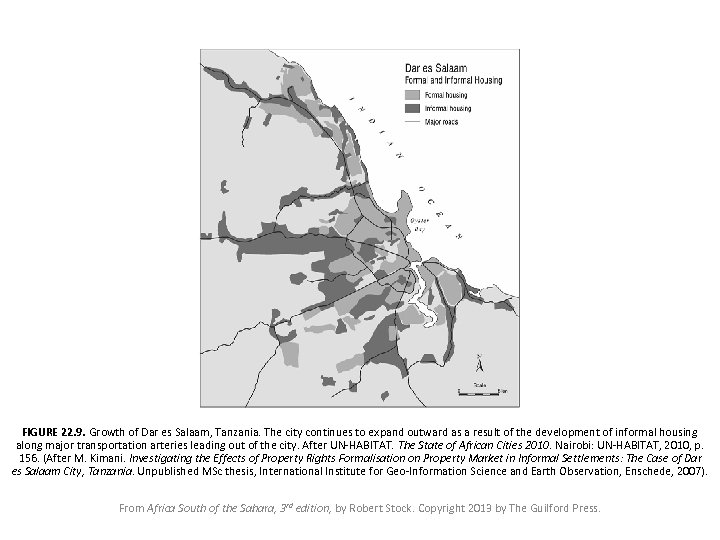 FIGURE 22. 9. Growth of Dar es Salaam, Tanzania. The city continues to expand