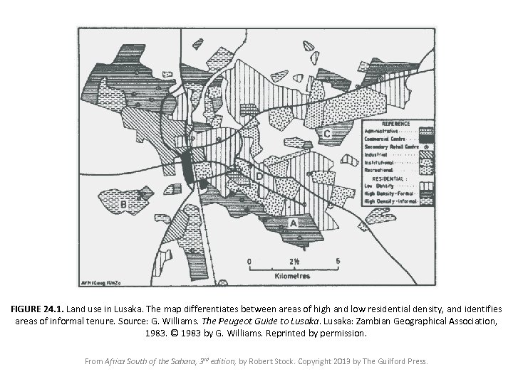 FIGURE 24. 1. Land use in Lusaka. The map differentiates between areas of high