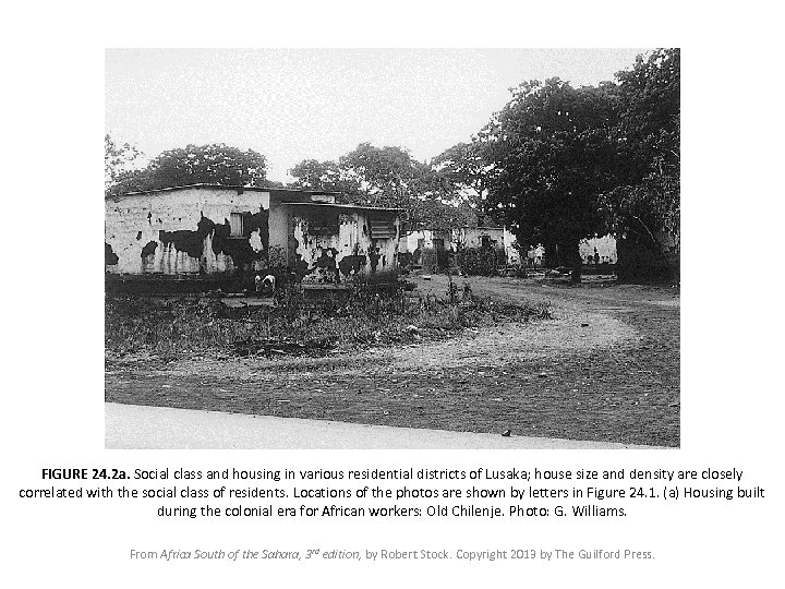 FIGURE 24. 2 a. Social class and housing in various residential districts of Lusaka;