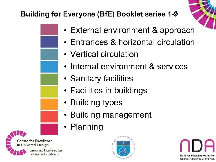 Building for Everyone (Bf. E) Booklet series 1 -9 • • • External environment