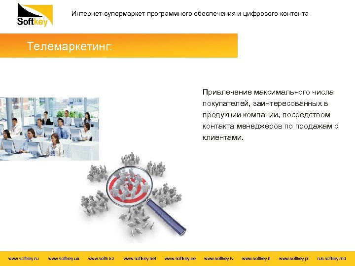 Интернет-супермаркет программного обеспечения и цифрового контента Телемаркетинг: Привлечение максимального числа покупателей, заинтересованных в продукции