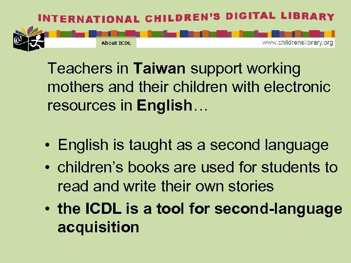 Teachers in Taiwan support working mothers and their children with electronic resources in English…