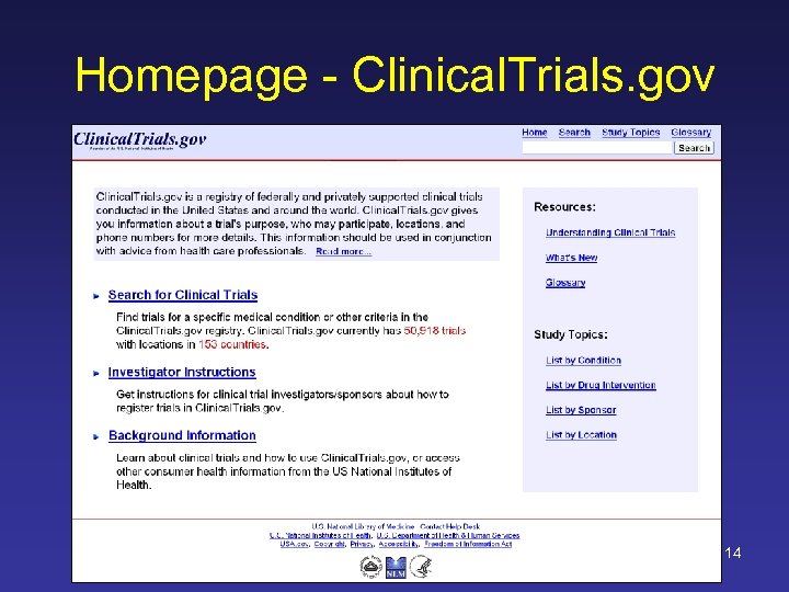 Homepage - Clinical. Trials. gov 14 