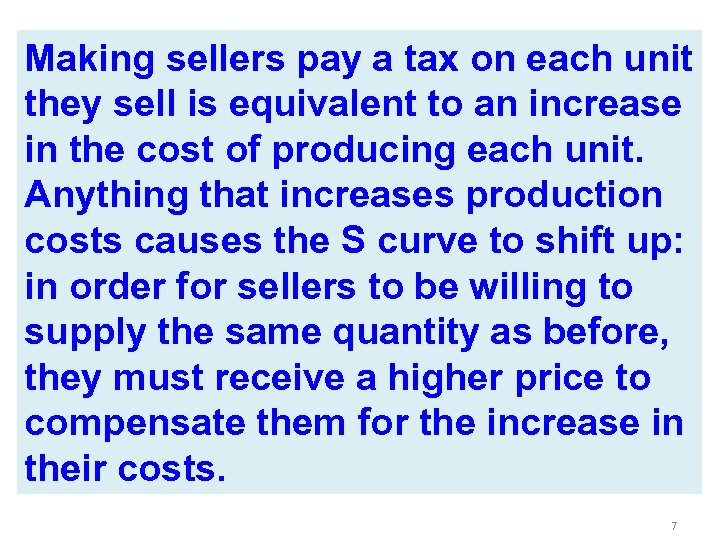 Making sellers pay a tax on each unit they sell is equivalent to an