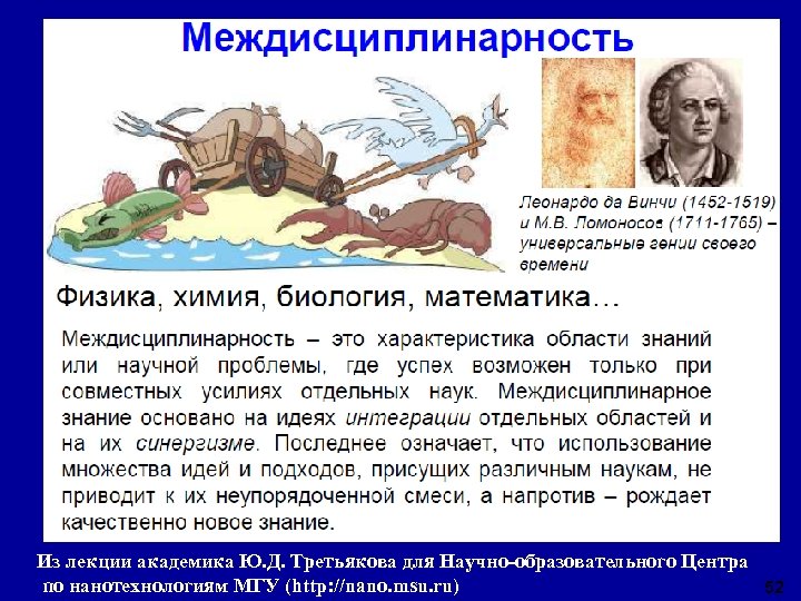 Из лекции академика Ю. Д. Третьякова для Научно-образовательного Центра по нанотехнологиям МГУ (http: //nano.