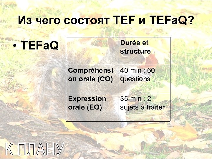 Из чего состоят TEF и TEFa. Q? Durée et structure • TEFa. Q Compréhensi