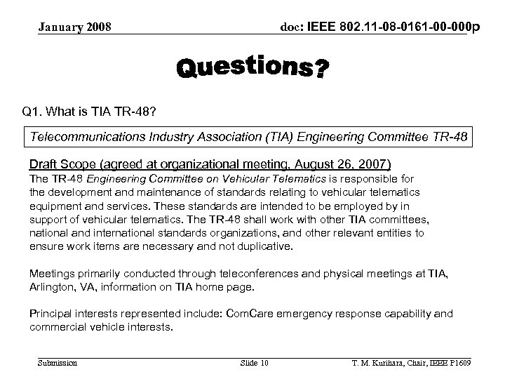 doc: IEEE 802. 11 -08 -0161 -00 -000 p January 2008 Q 1. What