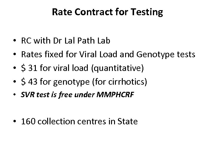 Rate Contract for Testing • • RC with Dr Lal Path Lab Rates fixed