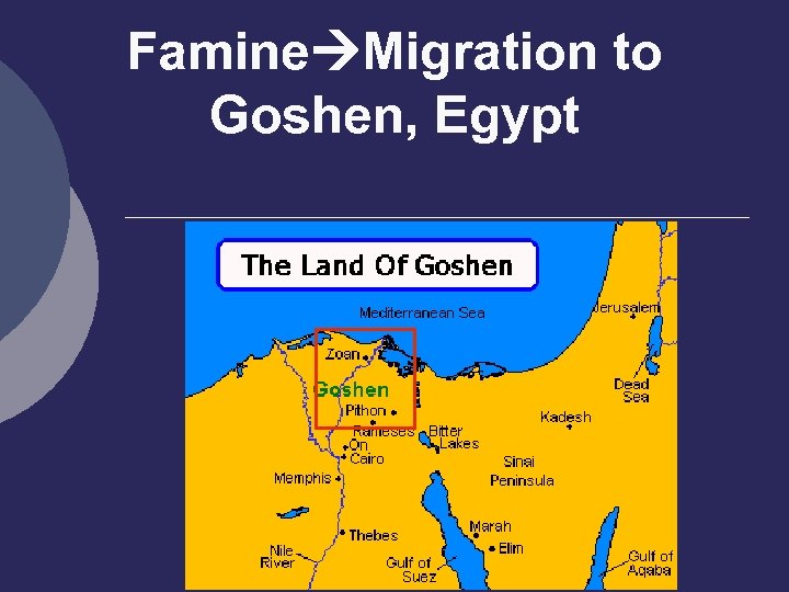 Famine Migration to Goshen, Egypt 