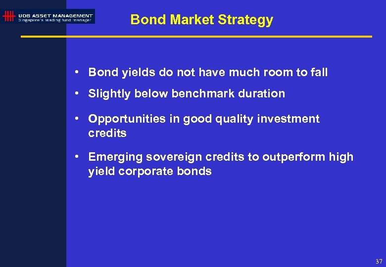 Bond Market Strategy • Bond yields do not have much room to fall •