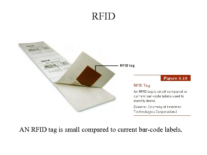 RFID AN RFID tag is small compared to current bar-code labels. 