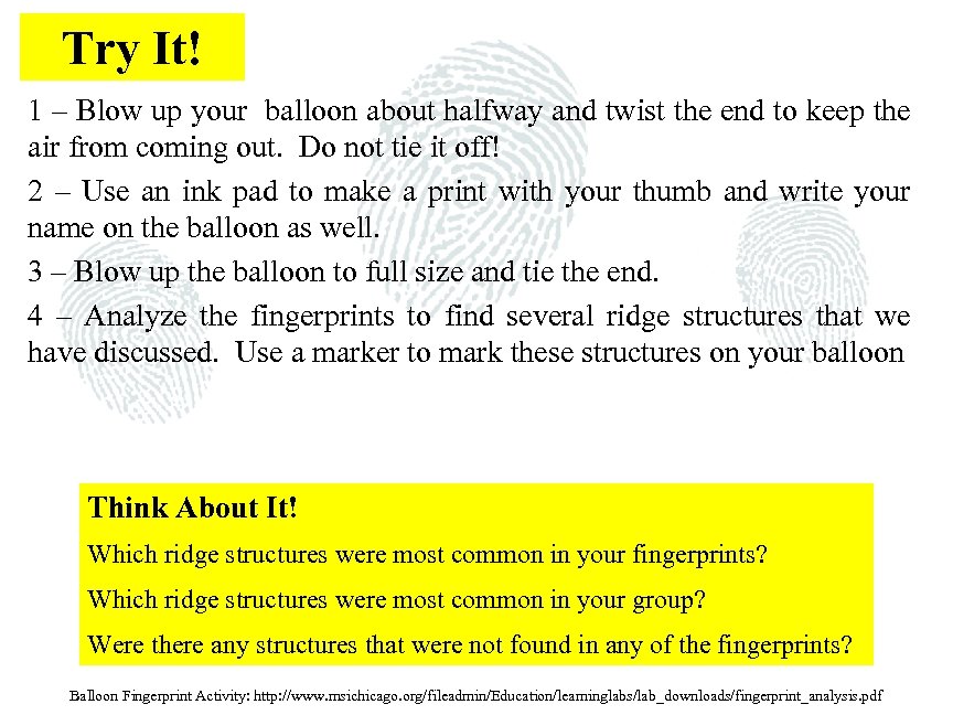 Try It! 1 – Blow up your balloon about halfway and twist the end