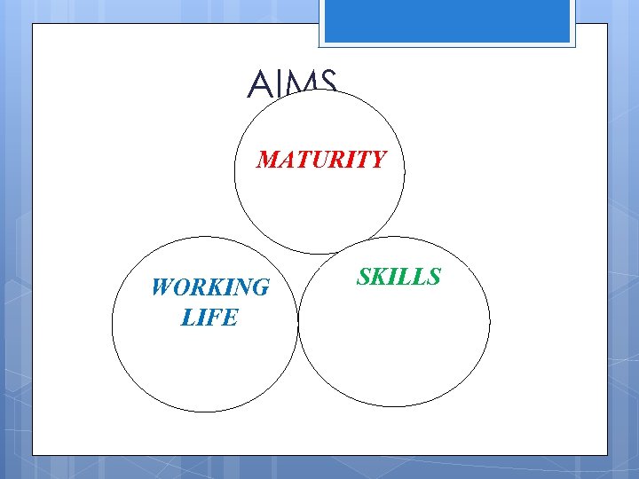 AIMS MATURITY WORKING LIFE SKILLS 