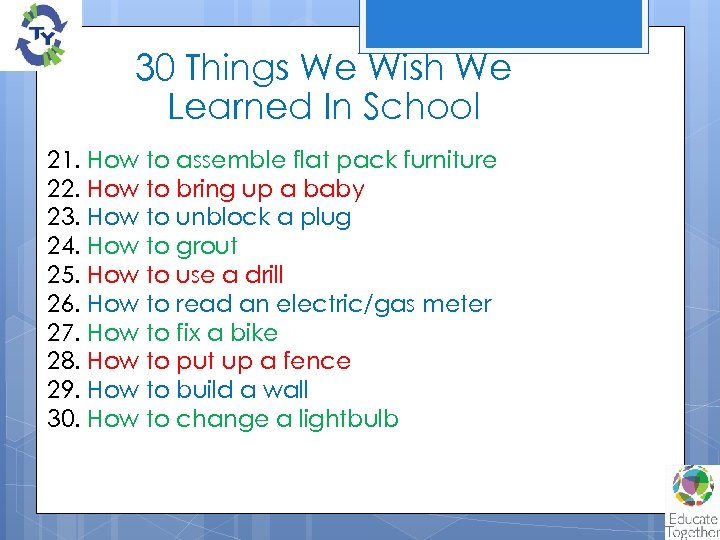 30 Things We Wish We Learned In School 21. How to assemble flat pack