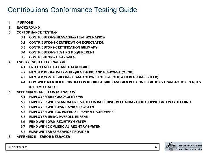 Contributions Conformance Testing Guide 1 PURPOSE 2 BACKGROUND 3 CONFORMANCE TESTING 3. 1 3.