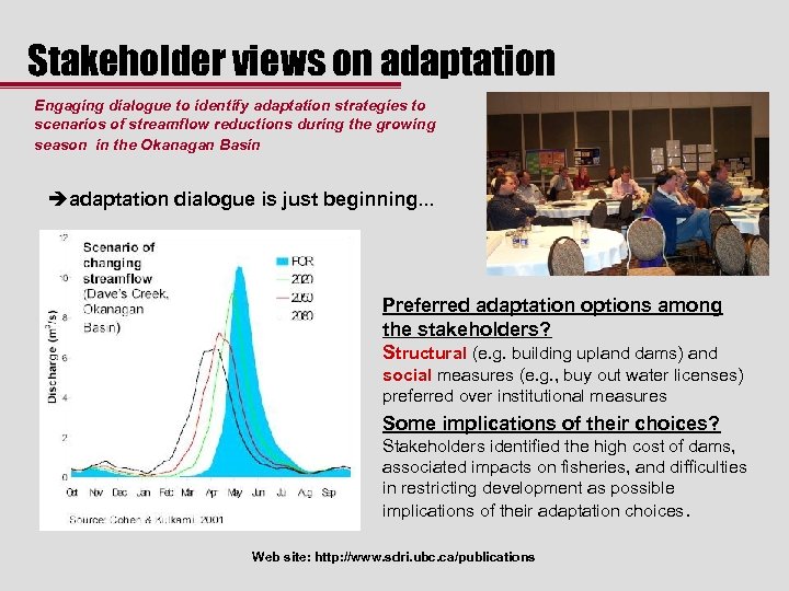 Stakeholder views on adaptation Engaging dialogue to identify adaptation strategies to scenarios of streamflow
