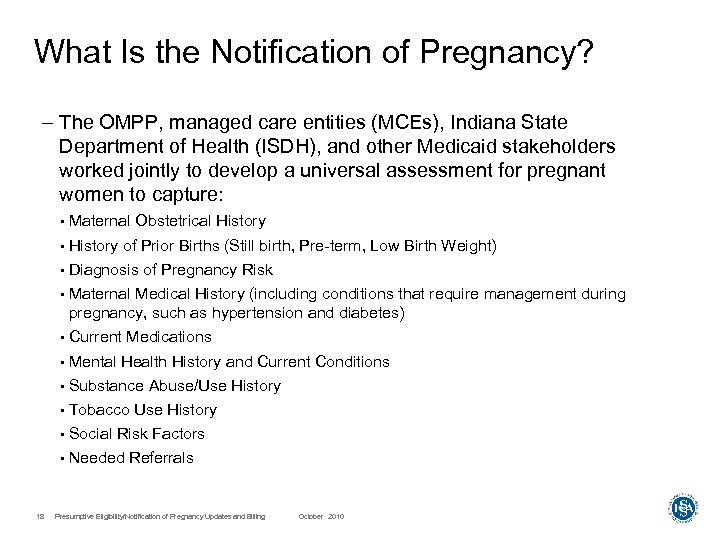 What Is the Notification of Pregnancy? – The OMPP, managed care entities (MCEs), Indiana