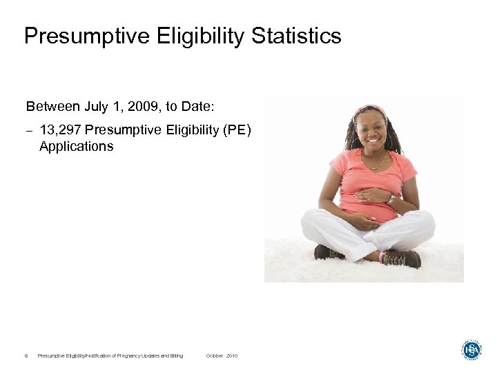 Presumptive Eligibility Statistics Between July 1, 2009, to Date: – 6 13, 297 Presumptive