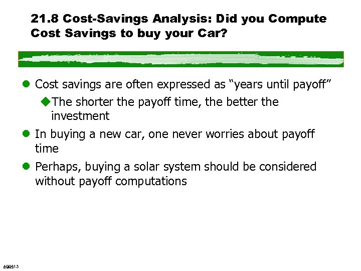 21. 8 Cost-Savings Analysis: Did you Compute Cost Savings to buy your Car? l