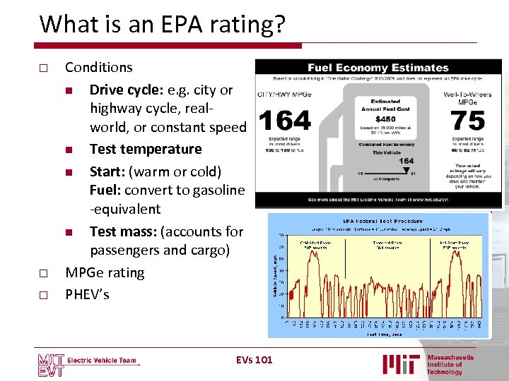 What is an EPA rating? o o o Conditions n Drive cycle: e. g.