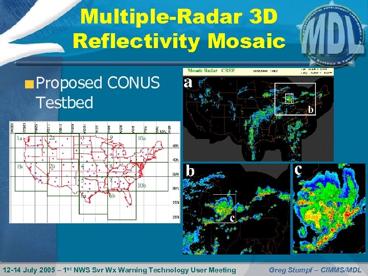 Multiple-Radar 3 D Reflectivity Mosaic Proposed CONUS Testbed 12 -14 July 2005 – 1