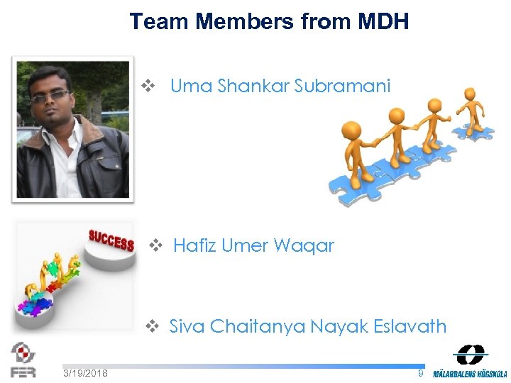 Team Members from MDH v Uma Shankar Subramani v Hafiz Umer Waqar v Siva