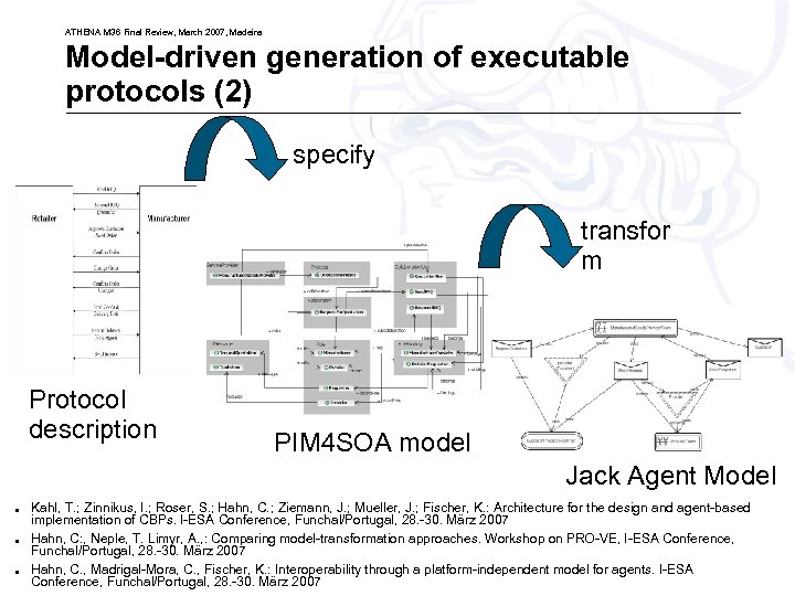 ATHENA M 36 Final Review, March 2007, Madeira Model-driven generation of executable protocols (2)