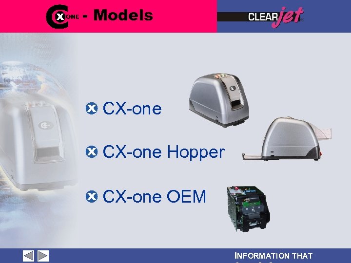 - Models CX-one Hopper CX-one OEM INFORMATION THAT 