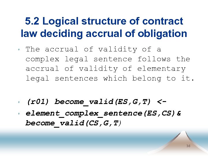 5. 2 Logical structure of contract law deciding accrual of obligation s The accrual