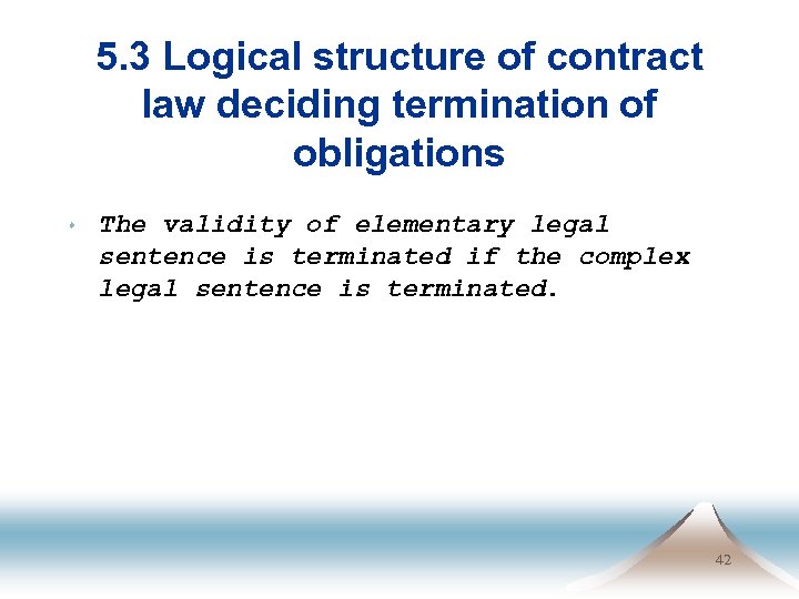 5. 3 Logical structure of contract law deciding termination of obligations s The validity