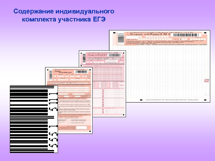 Содержание индивидуального комплекта участника ЕГЭ 