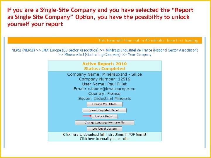 If you are a Single-Site Company and you have selected the “Report as Single