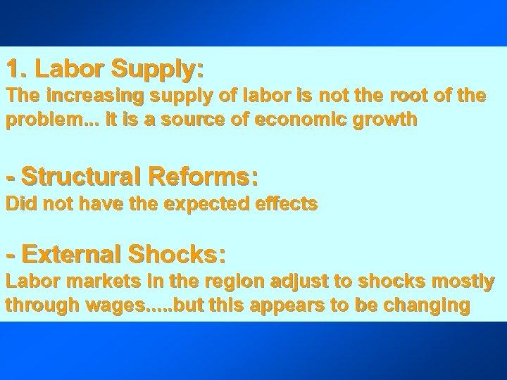 1. Labor Supply: The increasing supply of labor is not the root of the