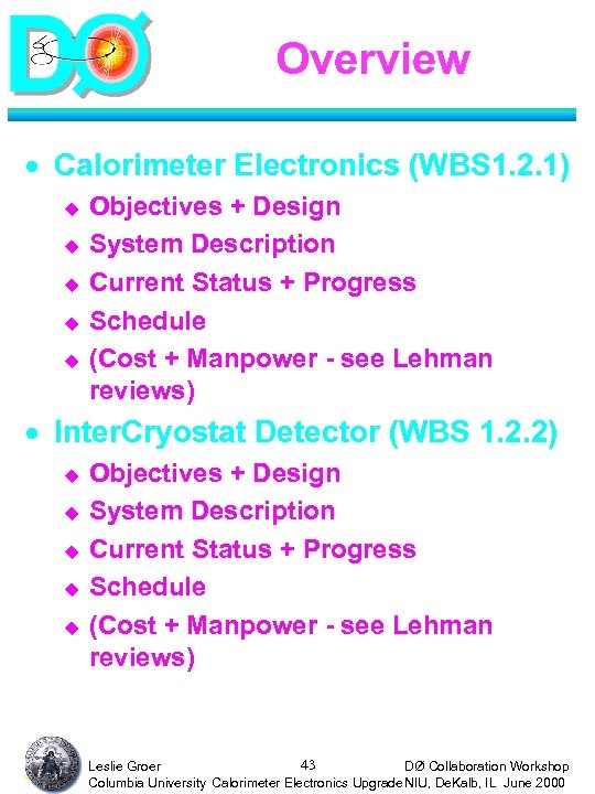 Overview · Calorimeter Electronics (WBS 1. 2. 1) u u u Objectives + Design