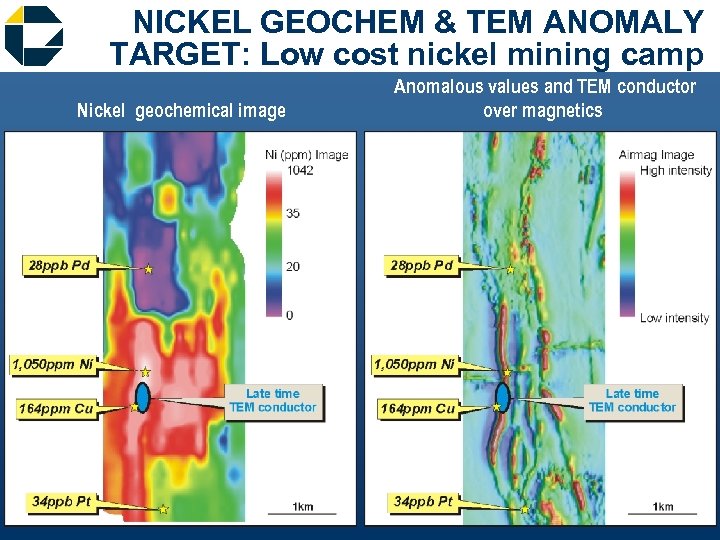 NICKEL GEOCHEM & TEM ANOMALY TARGET: Low cost nickel mining camp Nickel geochemical image