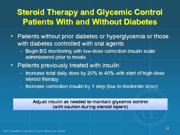 Steroid Therapy and Glycemic Control Patients With and Without Diabetes • Patients without prior